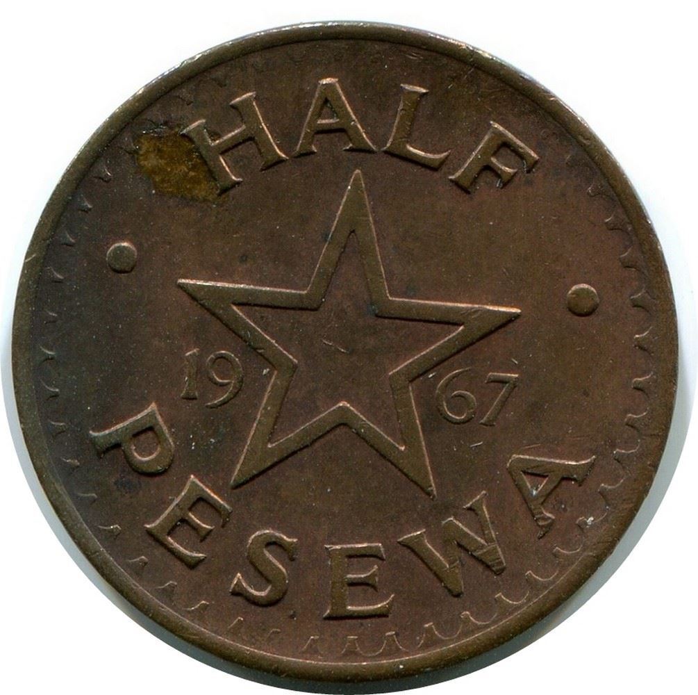 1/2 Pesewa 1967 Ghana Coin #ax887.u
