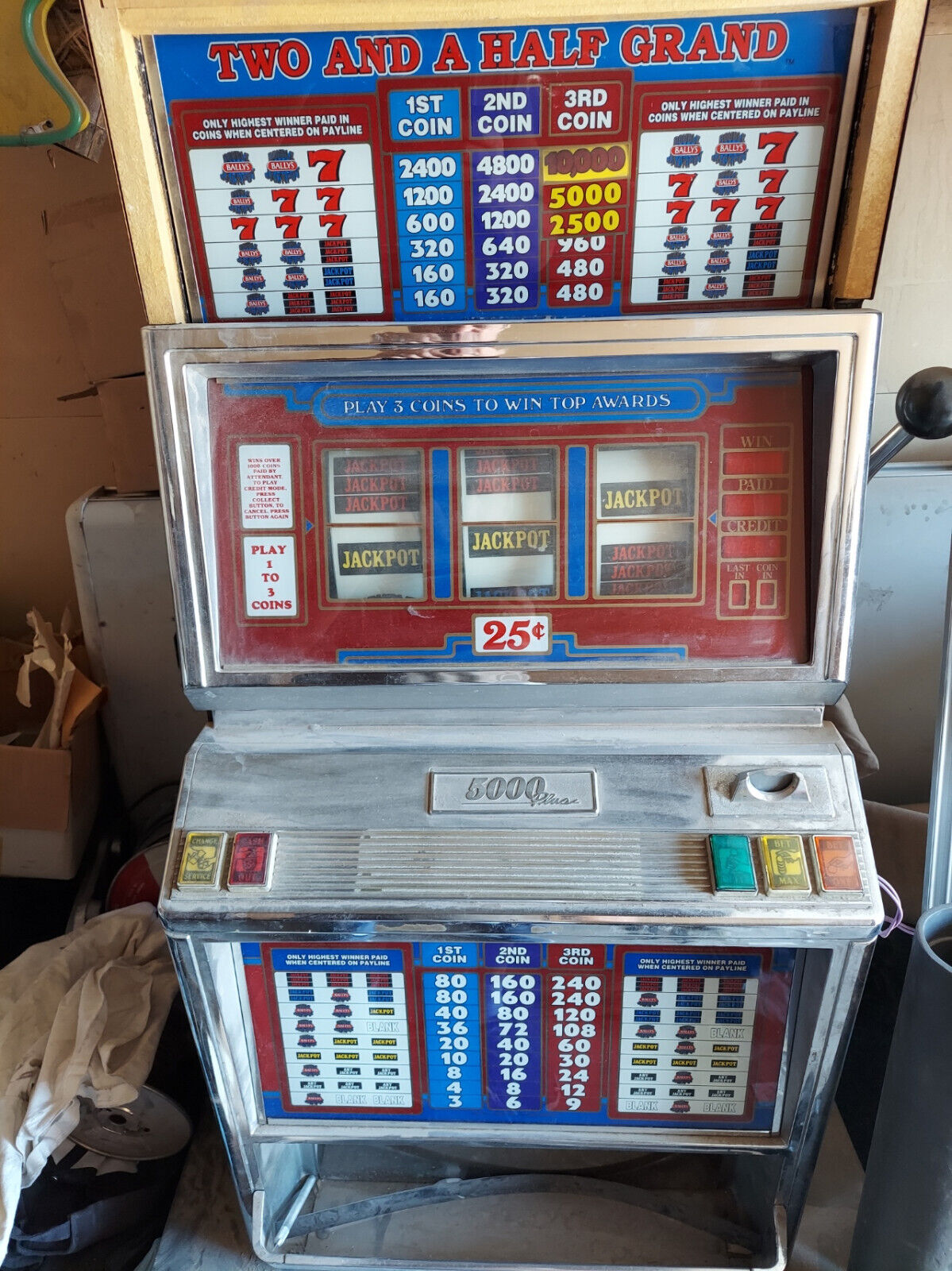 Slot Machines  - Two (2) Units - Bally Quarter "two And A Half Grand" 5000plus